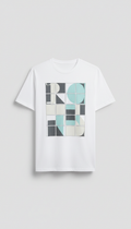 Paper White Grid Serif Tee