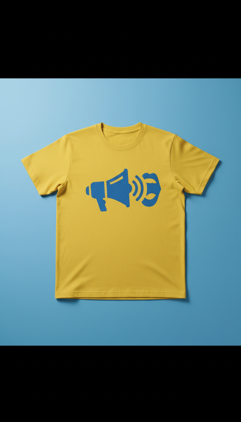 Speak up tee in sunny yellow